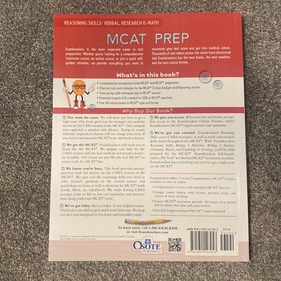 Examkrackers MCAT Reasoning Skills: Verbal, Research & Math - Picture 2 of 2